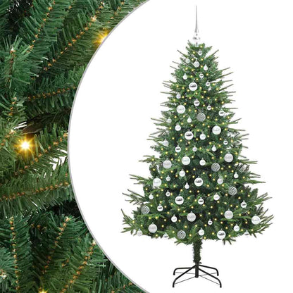Kunstmatige Vorstverlichte Kerstboom met Bal Set Groen 180 cm