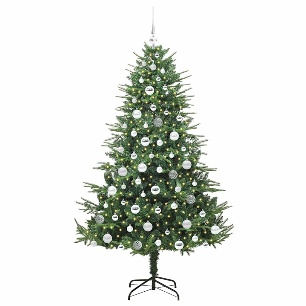 Kunstmatige Vorstverlichte Kerstboom met Bal Set Groen 180 cm