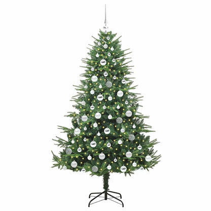 Kunstmatige Vorstverlichte Kerstboom met Bal Set Groen 180 cm