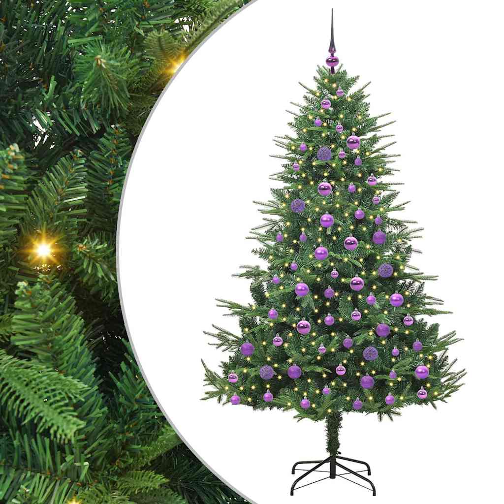 Kunstmatige Vorstverlichte Kerstboom met Bal Set Groen 180 cm