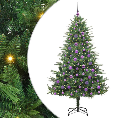 Kunstmatige Vorstverlichte Kerstboom met Bal Set Groen 180 cm