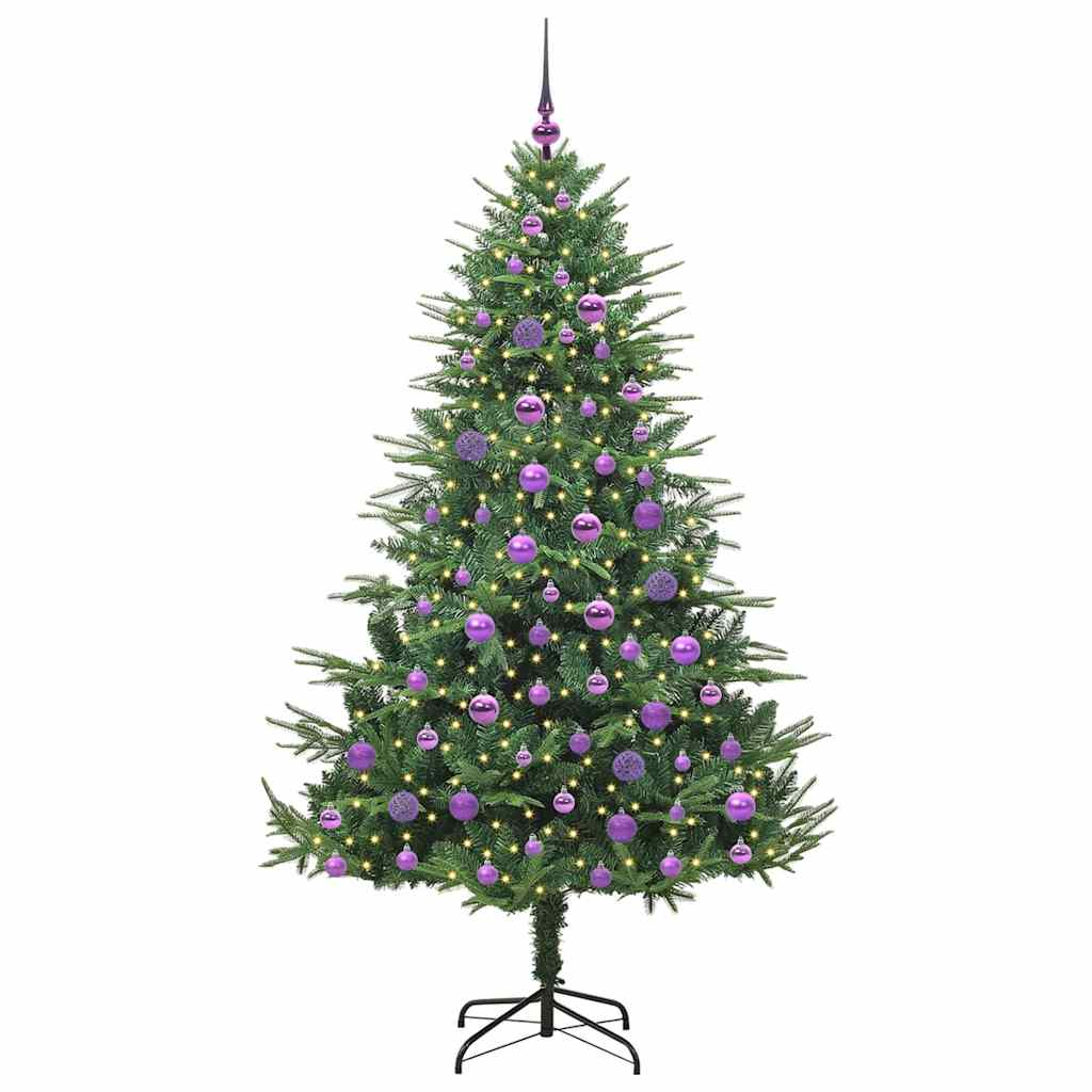 Kunstmatige Vorstverlichte Kerstboom met Bal Set Groen 180 cm