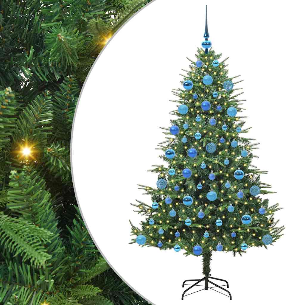 Kunstmatige Vorstverlichte Kerstboom met Bal Set Groen 180 cm