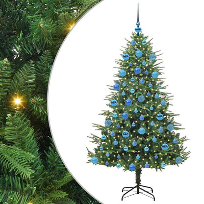 Kunstmatige Vorstverlichte Kerstboom met Bal Set Groen 180 cm