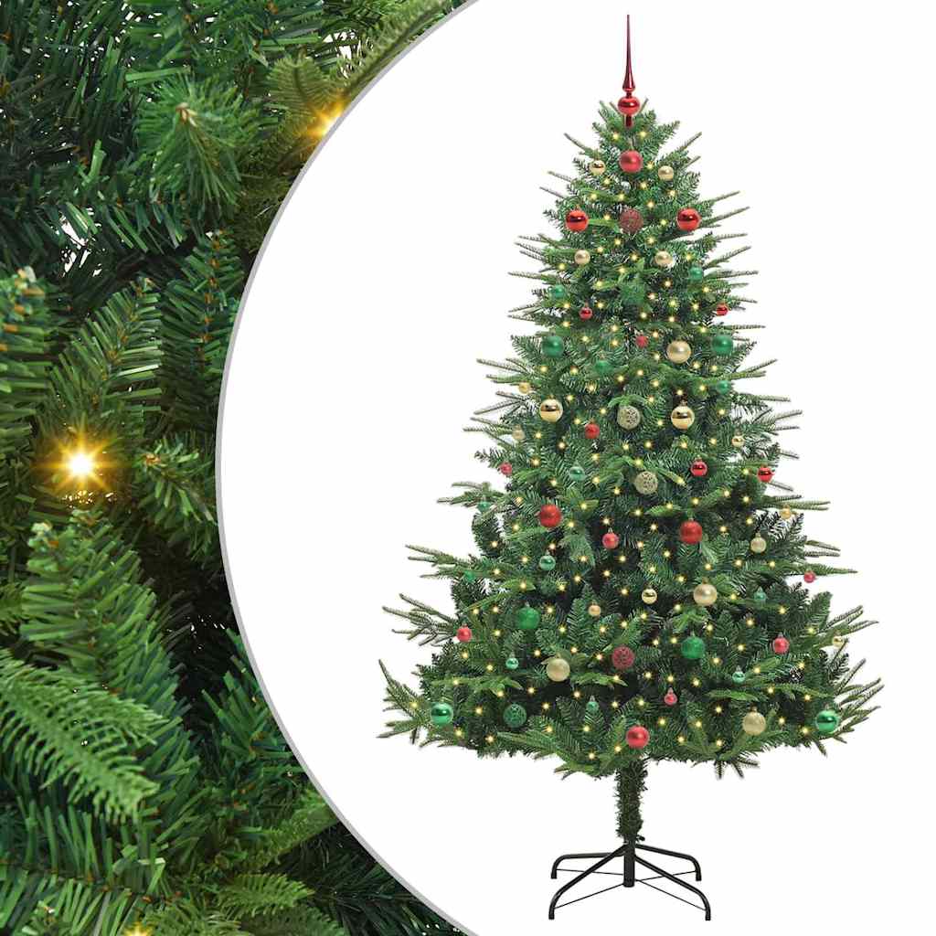 Kunstmatige Vorstverlichte Kerstboom met Bal Set Groen 180 cm