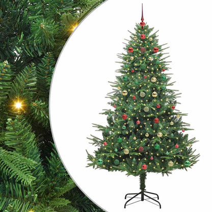 Kunstmatige Vorstverlichte Kerstboom met Bal Set Groen 180 cm