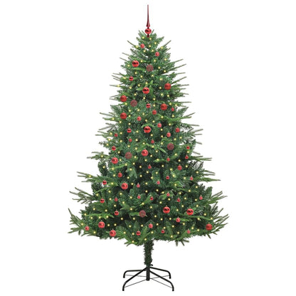 Kunstmatige Vorstverlichte Kerstboom met Bal Set Groen 210 cm
