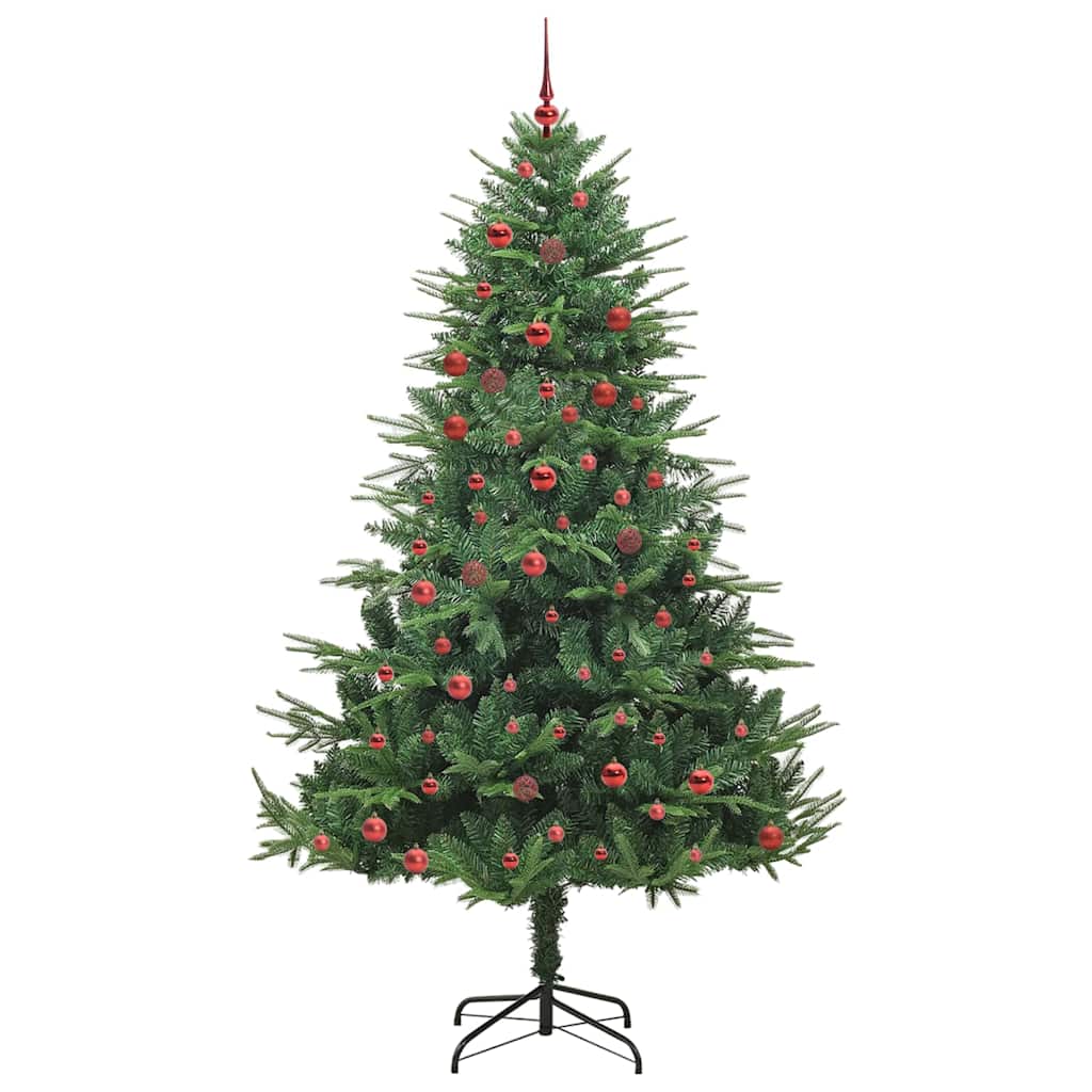 Kunstmatige Vorstverlichte Kerstboom met Bal Set Groen 210 cm