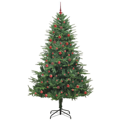 Kunstmatige Vorstverlichte Kerstboom met Bal Set Groen 210 cm