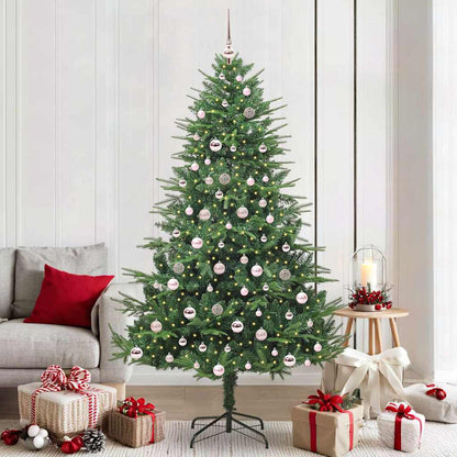 Kunstmatige Vorstverlichte Kerstboom met Bal Set Groen 210 cm