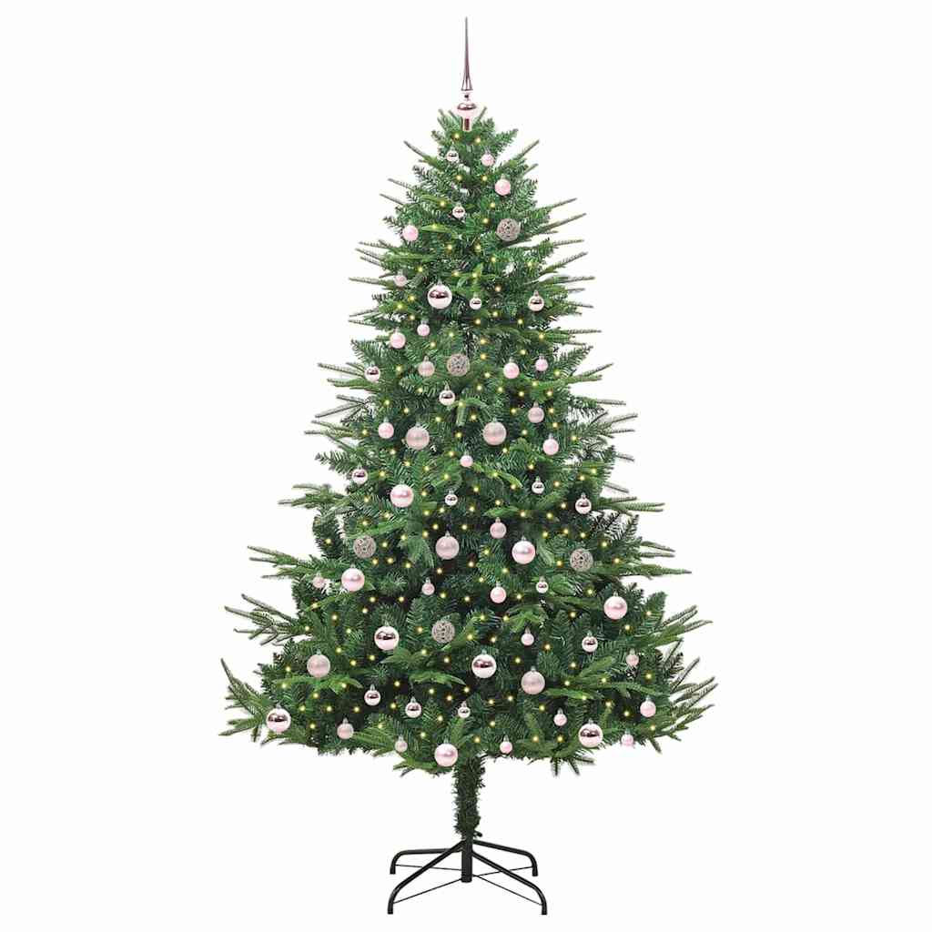 Kunstmatige Vorstverlichte Kerstboom met Bal Set Groen 210 cm