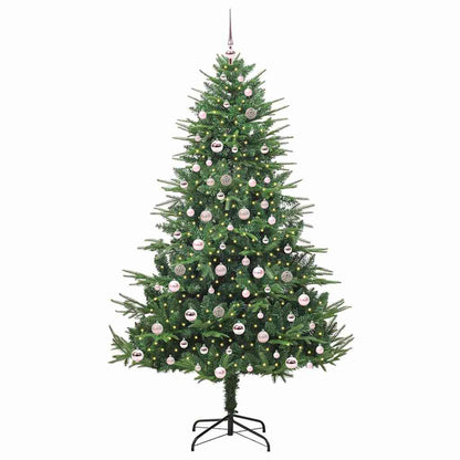 Kunstmatige Vorstverlichte Kerstboom met Bal Set Groen 210 cm