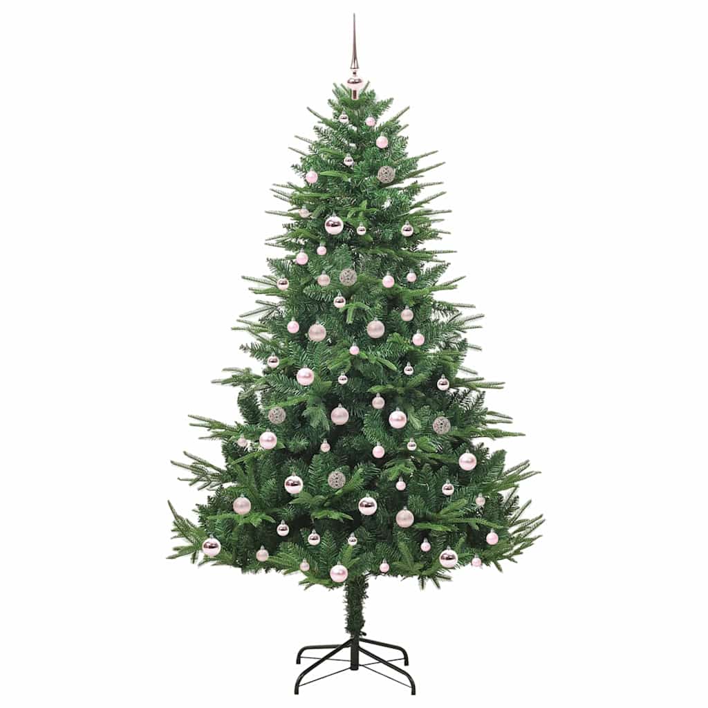 Kunstmatige Vorstverlichte Kerstboom met Bal Set Groen 210 cm