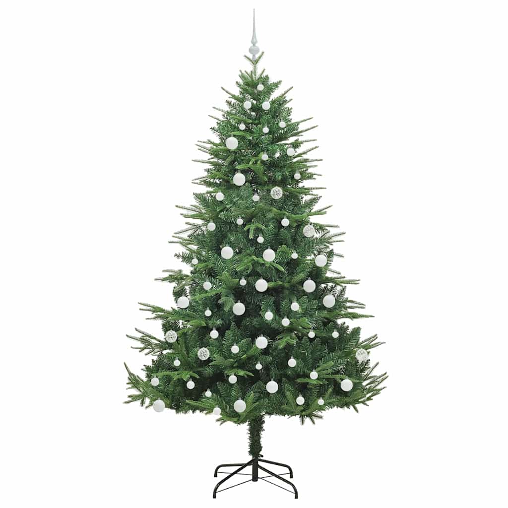Kunstmatige Vorstverlichte Kerstboom met Bal Set Groen 210 cm