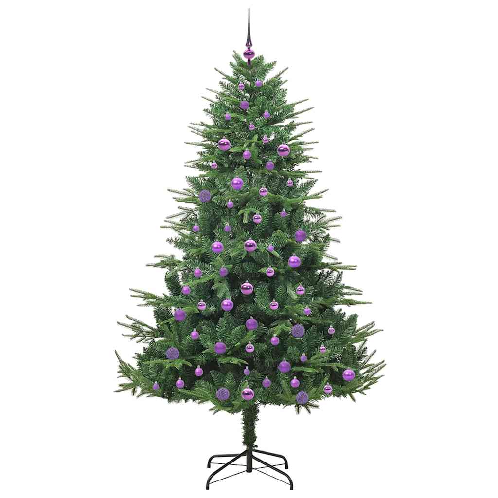 Kunstmatige Vorstverlichte Kerstboom met Bal Set Groen 210 cm