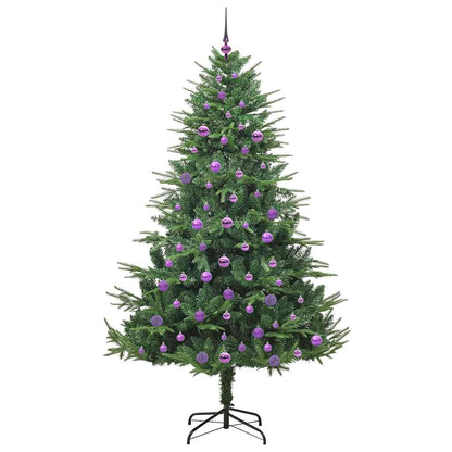 Kunstmatige Vorstverlichte Kerstboom met Bal Set Groen 210 cm