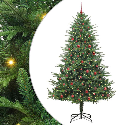 Kunstmatige Vorstverlichte Kerstboom met Bal Set Groen 240 cm