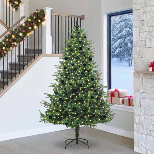 Kunstmatige Vorstverlichte Kerstboom met Bal Set Groen 240 cm