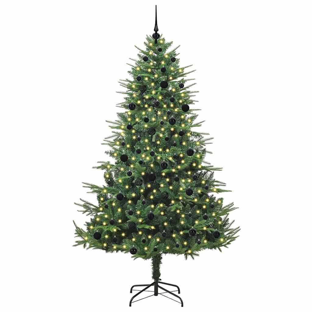 Kunstmatige Vorstverlichte Kerstboom met Bal Set Groen 240 cm