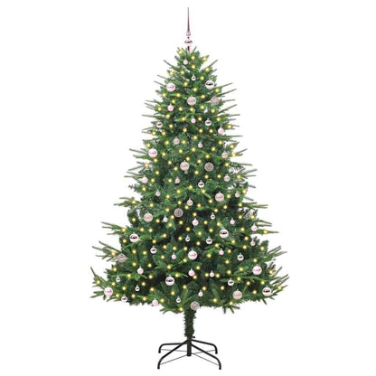 Kunstmatige Vorstverlichte Kerstboom met Bal Set Groen 240 cm