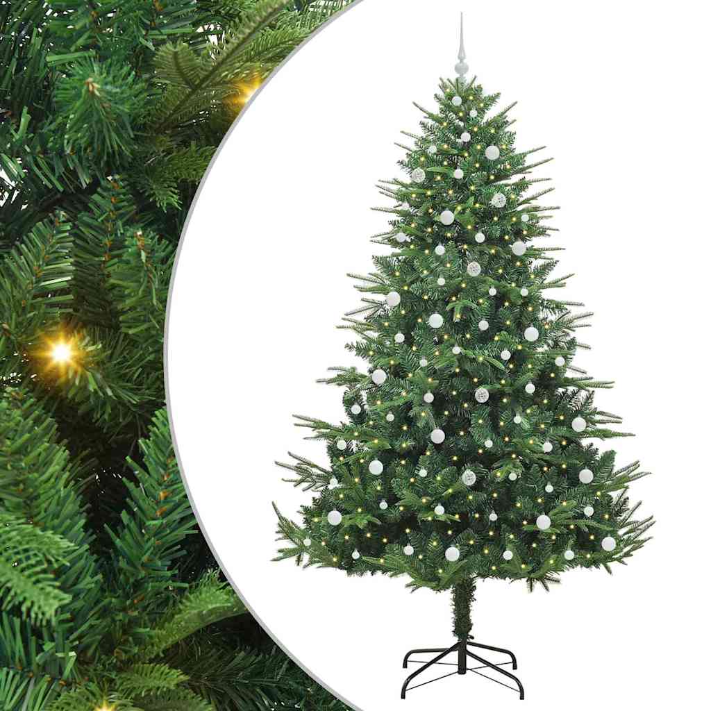 Kunstmatige Vorstverlichte Kerstboom met Bal Set Groen 240 cm