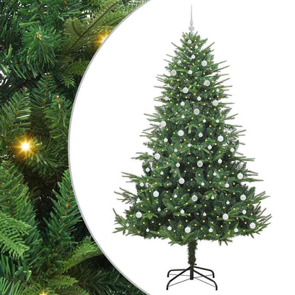 Kunstmatige Vorstverlichte Kerstboom met Bal Set Groen 240 cm