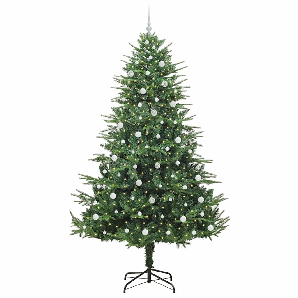 Kunstmatige Vorstverlichte Kerstboom met Bal Set Groen 240 cm