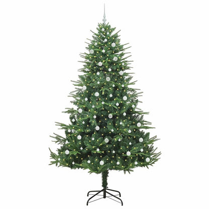 Kunstmatige Vorstverlichte Kerstboom met Bal Set Groen 240 cm