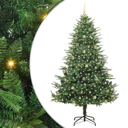 Kunstmatige Vorstverlichte Kerstboom met Bal Set Groen 240 cm