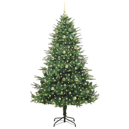 Kunstmatige Vorstverlichte Kerstboom met Bal Set Groen 240 cm
