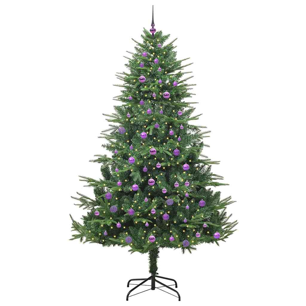 Kunstmatige Vorstverlichte Kerstboom met Bal Set Groen 240 cm