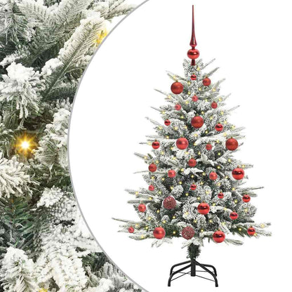 Kunstmatige Vorstverlichte Kerstboom met Bal Set Groen 120 cm