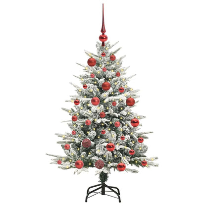 Kunstmatige Vorstverlichte Kerstboom met Bal Set Groen 120 cm