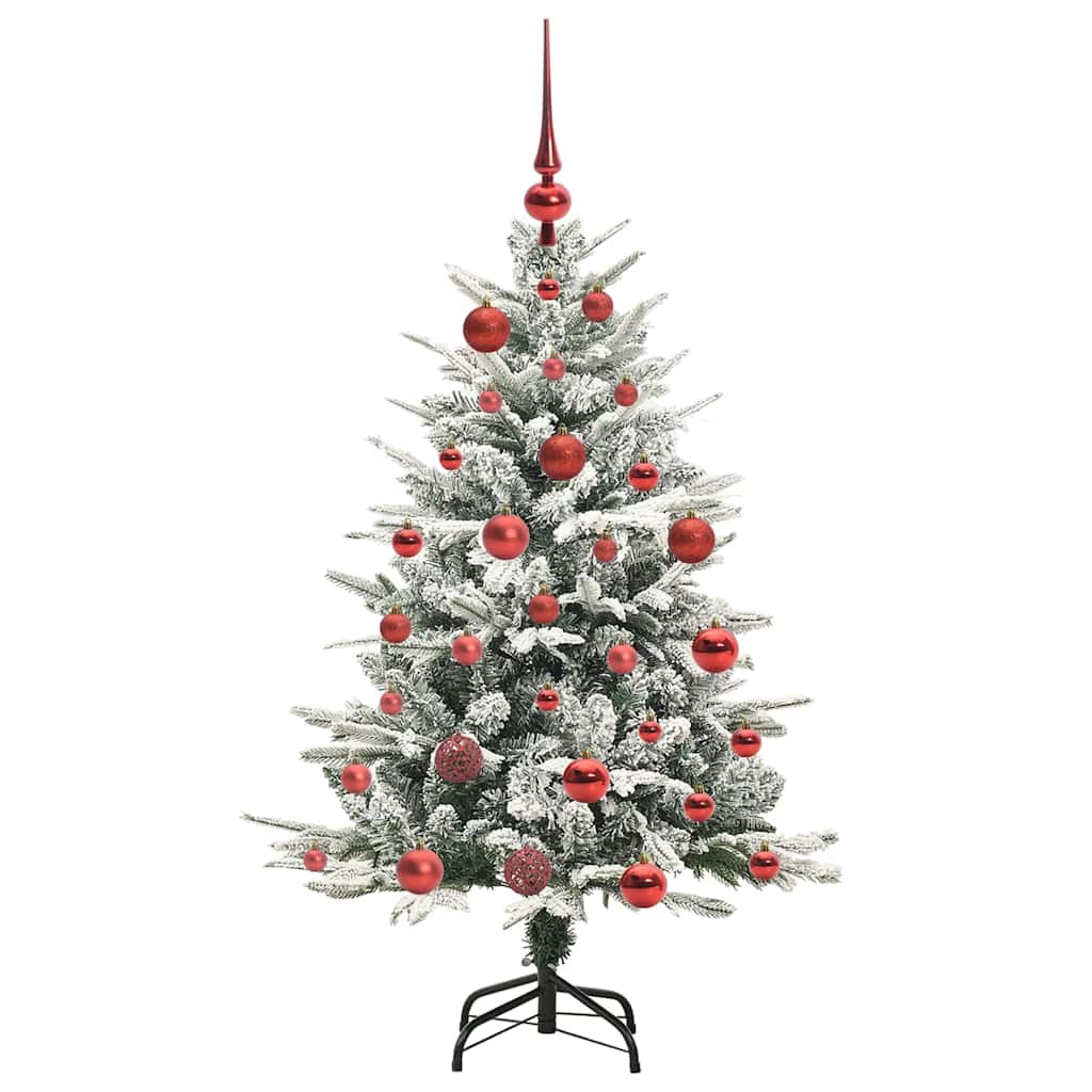 Kunstmatige Vorstverlichte Kerstboom met Bal Set Groen 120 cm