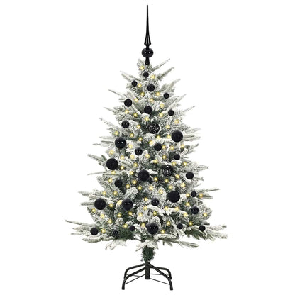 Kunstmatige Vorstverlichte Kerstboom met Bal Set Groen 120 cm