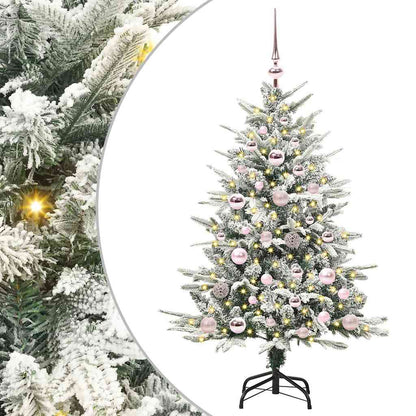 Kunstmatige Vorstverlichte Kerstboom met Bal Set Groen 120 cm