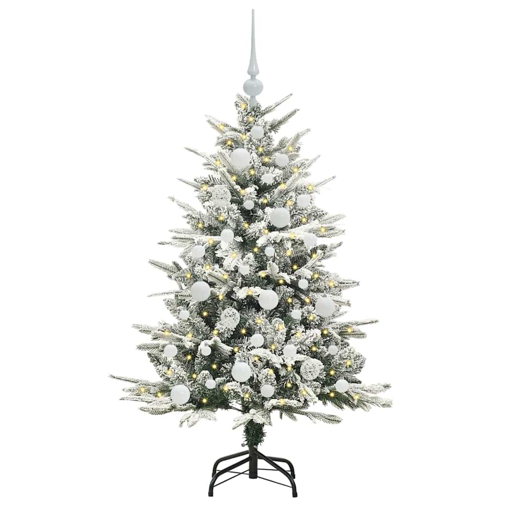 Kunstmatige Vorstverlichte Kerstboom met Bal Set Groen 120 cm