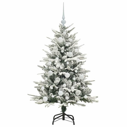 Kunstmatige Vorstverlichte Kerstboom met Bal Set Groen 120 cm