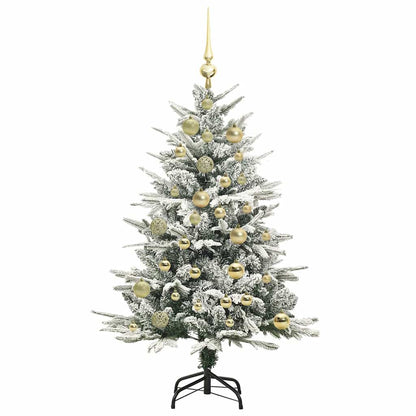 Kunstmatige Vorstverlichte Kerstboom met Bal Set Groen 120 cm