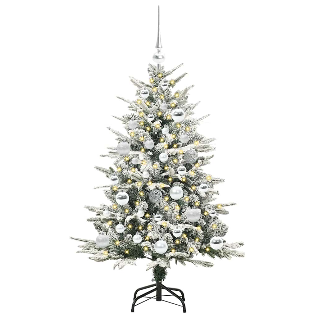 Kunstmatige Vorstverlichte Kerstboom met Bal Set Groen 120 cm