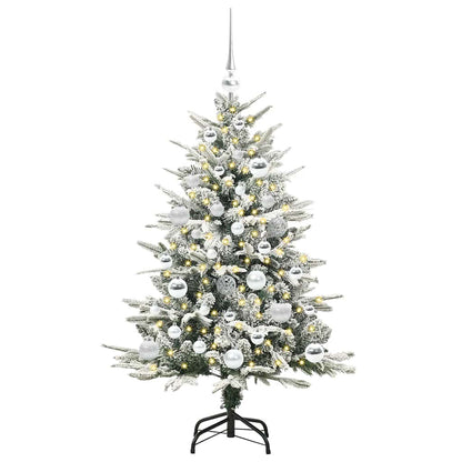 Kunstmatige Vorstverlichte Kerstboom met Bal Set Groen 120 cm