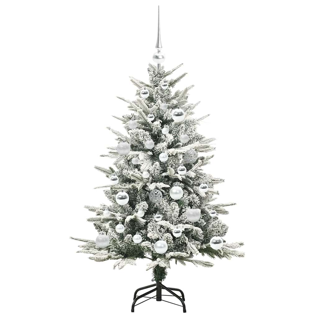 Kunstmatige Vorstverlichte Kerstboom met Bal Set Groen 120 cm