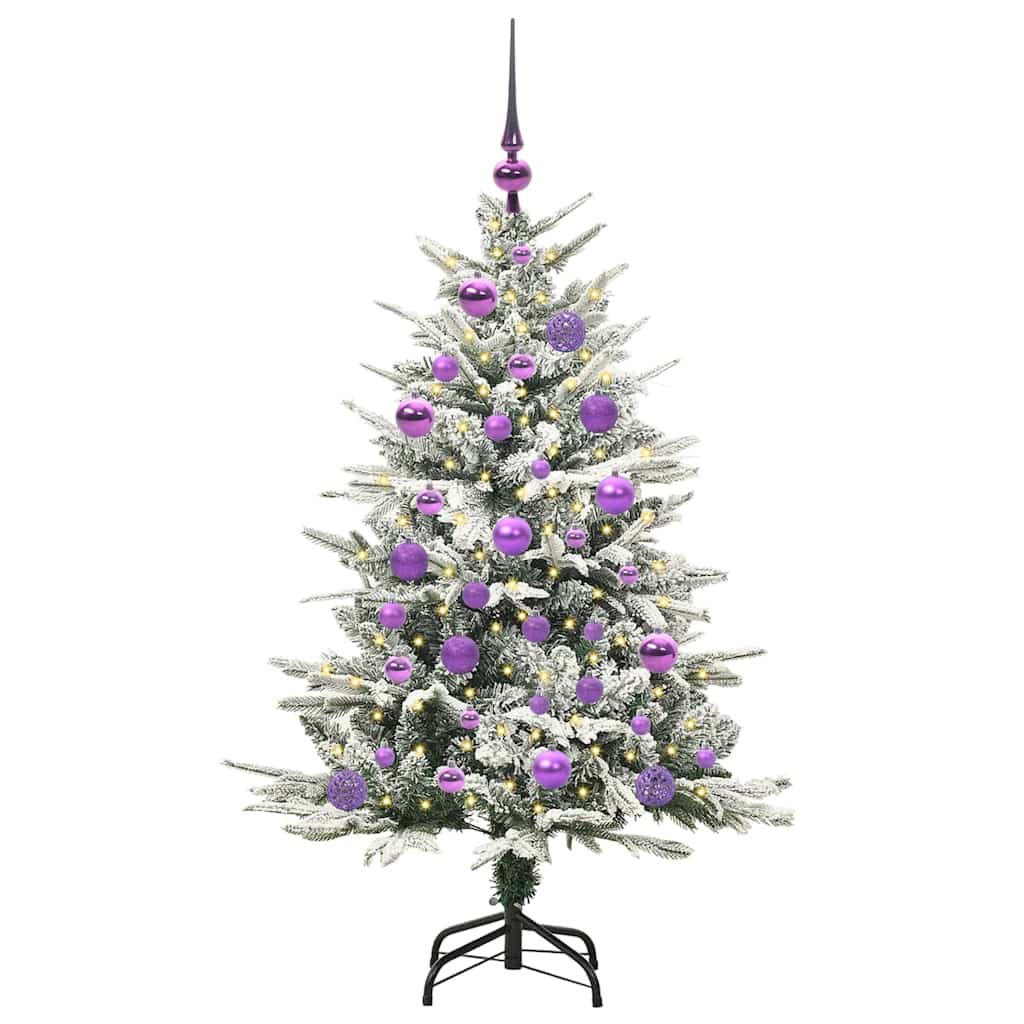 Kunstmatige Vorstverlichte Kerstboom met Bal Set Groen 120 cm