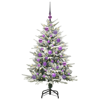Kunstmatige Vorstverlichte Kerstboom met Bal Set Groen 120 cm