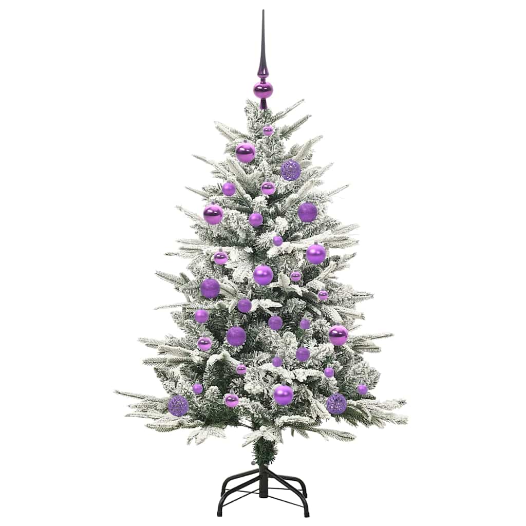Kunstmatige Vorstverlichte Kerstboom met Bal Set Groen 120 cm