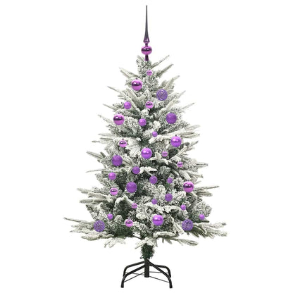 Kunstmatige Vorstverlichte Kerstboom met Bal Set Groen 120 cm