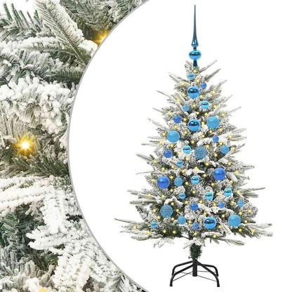Kunstmatige Vorstverlichte Kerstboom met Bal Set Groen 120 cm