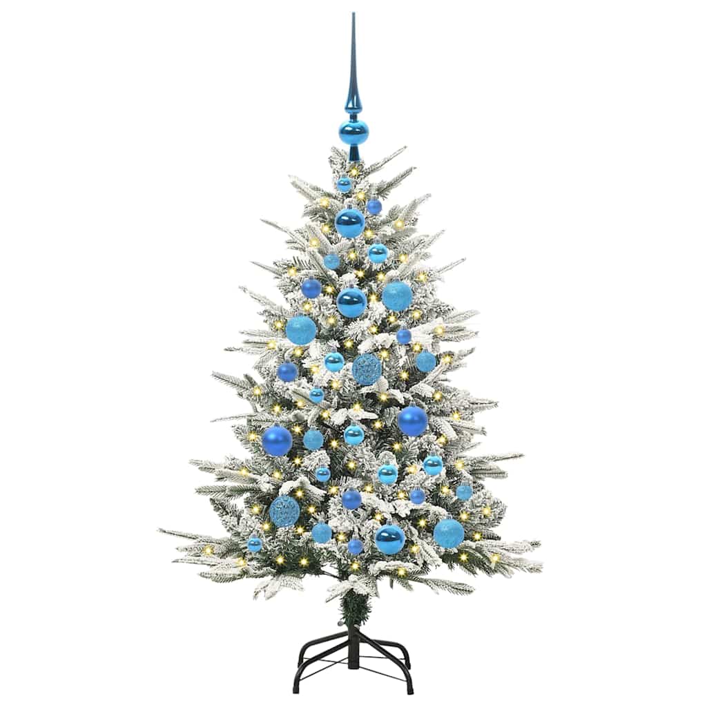 Kunstmatige Vorstverlichte Kerstboom met Bal Set Groen 120 cm