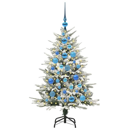 Kunstmatige Vorstverlichte Kerstboom met Bal Set Groen 120 cm