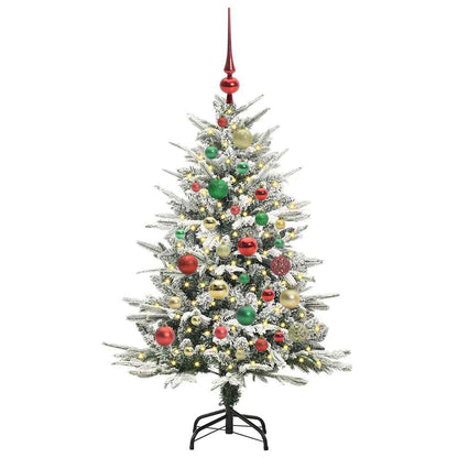 Kunstmatige Vorstverlichte Kerstboom met Bal Set Groen 120 cm